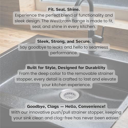 Westbrass A213-51 3-1/2" Wing Nut Twist Style Large Kitchen Sink Basket Strainer - Image 4
