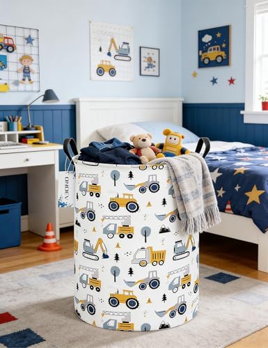 Round Collapsible Construction Truck Excavator Laundry Hamper - Image 4