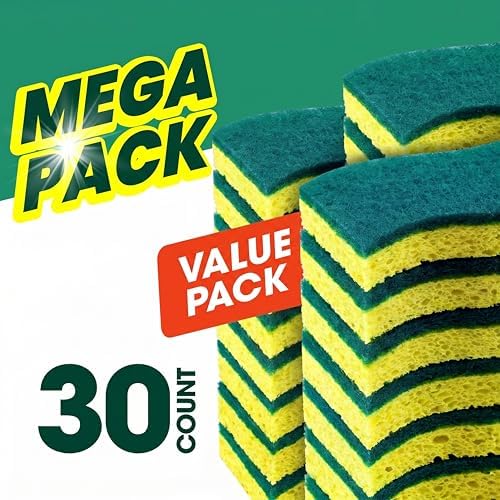 SCRUBIT Sponges Kitchen Heavy Duty Dish Sponge, 30 Pack Sponges - Image 4