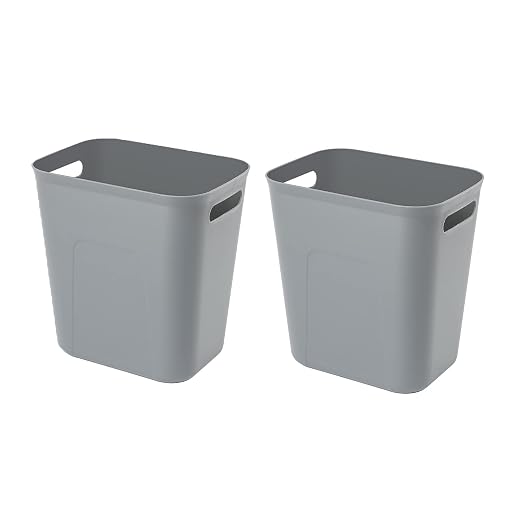Plastic Small Bathroom Trash Can Wastebasket, 3.5 Gallon, 2 Pack | Compact by UUJOLY