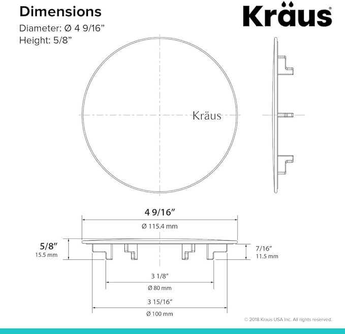 KRAUS CapPro Removable Decorative Drain Cover