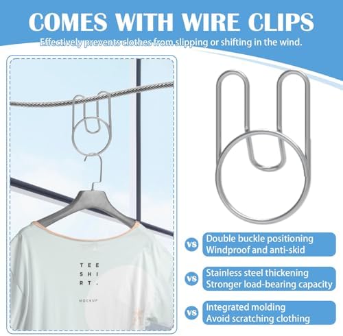 Retractable Clothesline Indoor, Non-Sagging Outdoor Clothes Line Retracting - Image 3