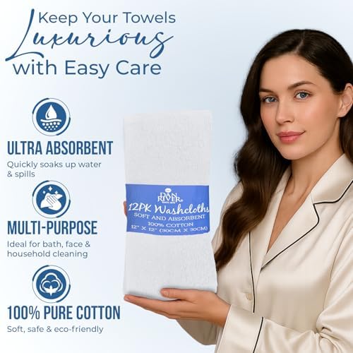 DAN RIVER 24 Pack Cotton Wash Cloths Set - Image 4