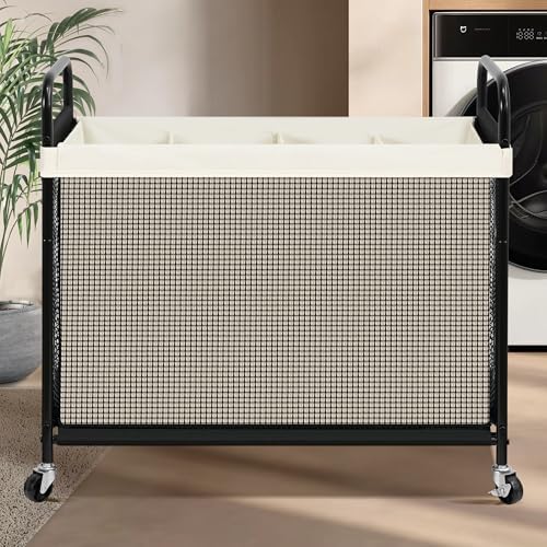 STO STO Laundry Hamper 4 Section, 140L Rolling Laundry Sorter Cart - Image 2