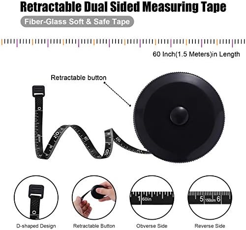 Tape Measure Body Measuring Tape, Retractable 60 Inch Soft Mini Measuring Tape - Image 3
