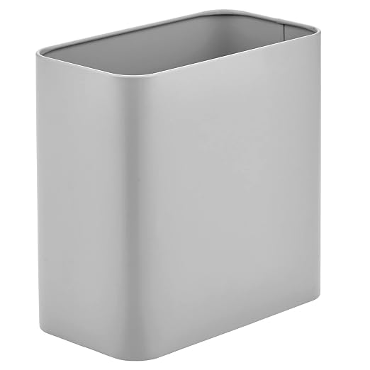 mDesign Small Metal 2.4 Gallon/9 Liter Trash Can Wastebasket Garbage Bin by mDesign