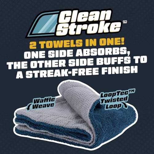 Chemical Guys, Clean Stroke Dual-Sided Glass Towels, 16 x 16 in, 2 Pack - Image 2