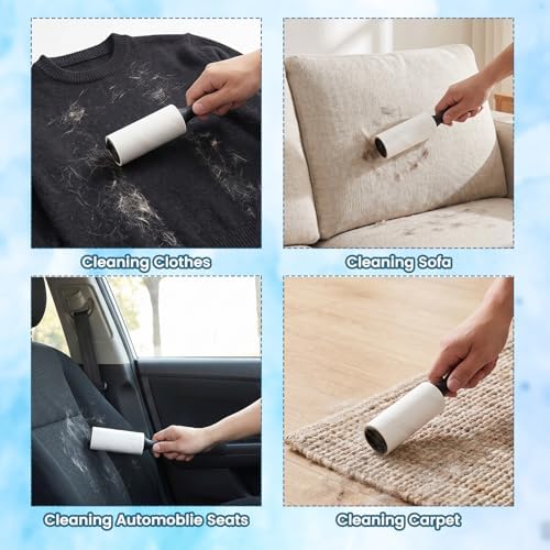 12 Rolls Compact Lint Rollers for Pet Hair Extra Sticky, Dog & Cat Hair Remover - Image 7