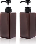 Plastic Pump Bottle Refillable Lotion Soap Dispenser 22oz Amber 2 Pack | Sturdy by JiatuA
