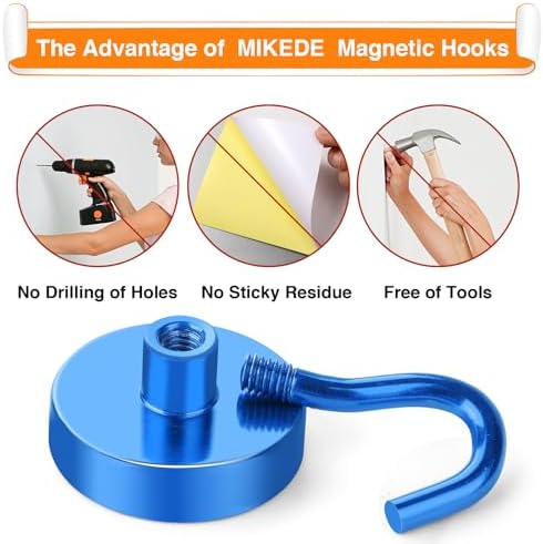 MIKEDE Magnetic Hooks 85Lbs Strong Neodymium Magnets - Image 4