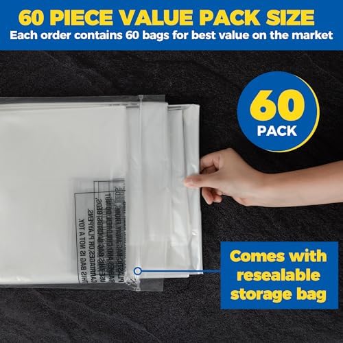 60-Pack Dry Cleaning Bags for Clothes 40-Inch Long - Image 4