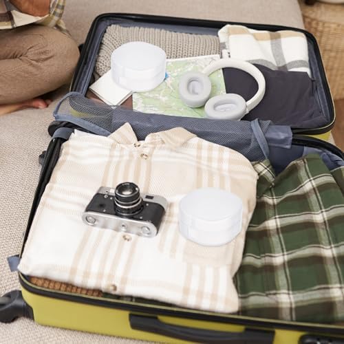 QfwdfcTrenz 4Pcs Plastic Cotton Round Holder Cosmetic Cotton Pad Holder White - Image 6