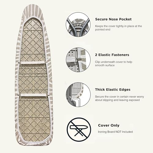 UniSimp Ironing Board Cover and Pad 18"x54" Extra Thick Natural Cotton - Image 4