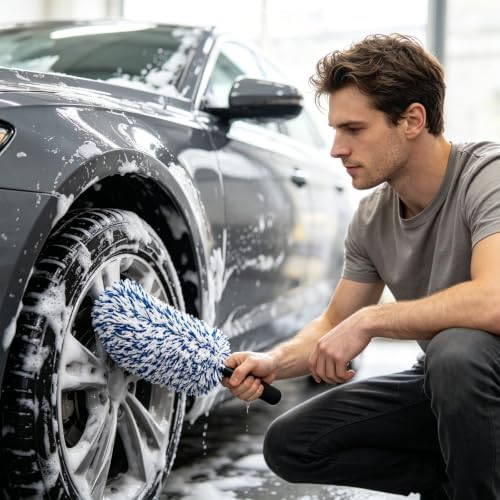 OJJ 2026 New 2pcs Long Handle Microfiber Wheel Brush Car Duster Exterior - Image 7