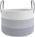 JMvicyroam 65L Extra Large Machine Washable Cotton Rope Blanket Basket by JMvicyroam