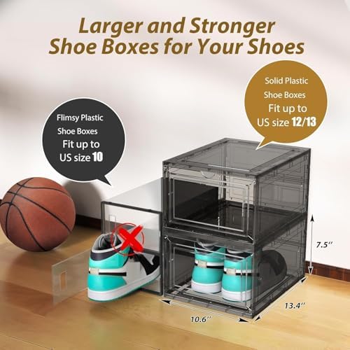 10 Pack Thickened Clear Stackable Shoe Organizer - Image 6