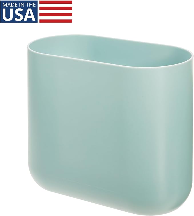 iDesign Small Slim Plastic Bathroom Trash Can - Image 2