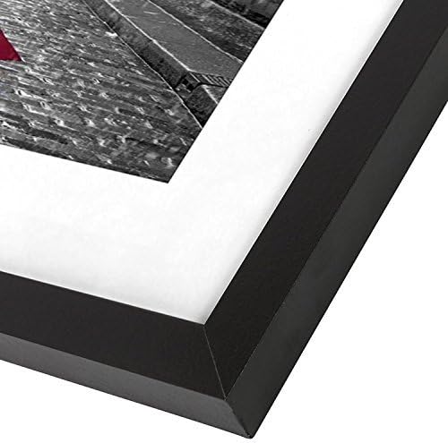 Americanflat 11x13 Picture Frame with Shatter-Resistant Glass - Use as 8x10 Frame with Mat or Display 11x13 Photo Without Mat - Signature Collection - Picture Frames for Wall Display - Black