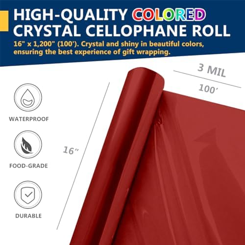 PerkHomy Clear Cellophane Wrap Roll 16" 3 Mil Thick Cellophane - Image 2
