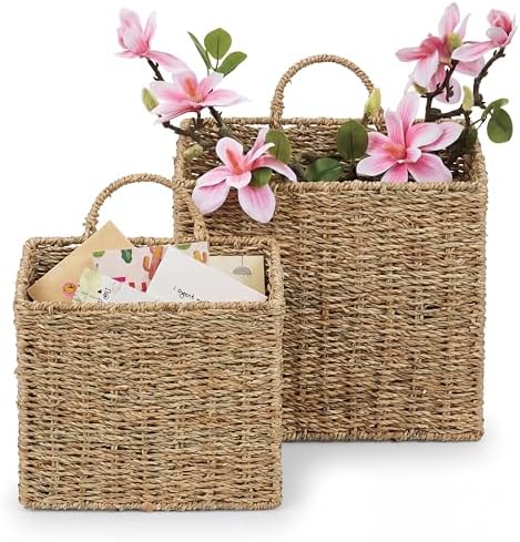 84ECO Set of 2 Seagrass Hanging Baskets by 84ECO
