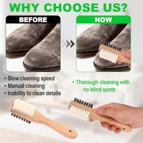 2-in-1 Suede Shoe Cleaner with Eraser, Wooden Handle Suede & Nubuck Cleaning - Image 5