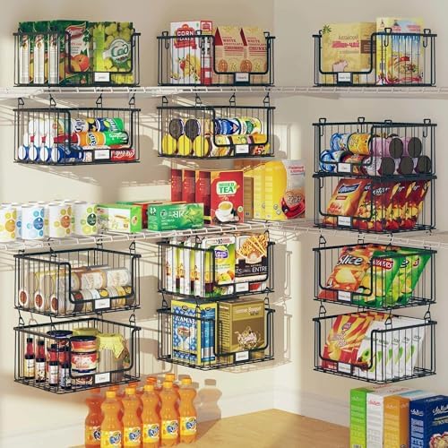 3-Pack Hanging Laundry Organizer, Stackable Wire Shelf Storage - Image 6