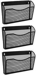 EASEPRES 3 Single Pocket Mesh Hanging File Organizer, Vertical Wall Mounted by EASEPRES