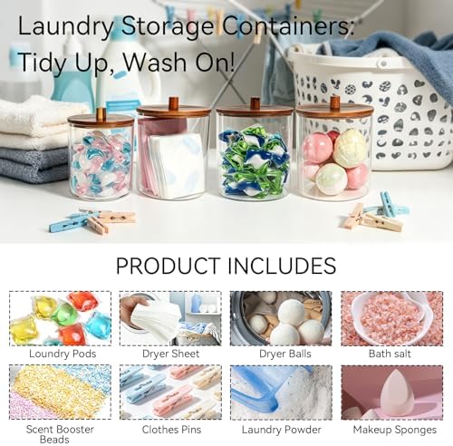 Amolliar 78oz/0.6Gal Clear Acrylic Laundry Pods Container - Image 5