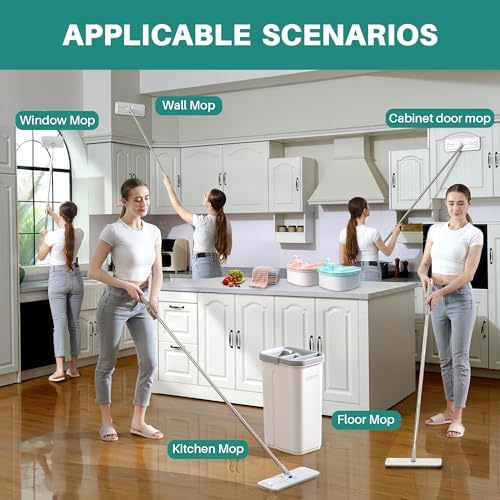 JOYMOOP Flat Mop and Bucket System, Microfiber Mop - Image 5