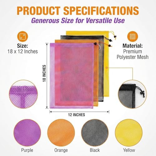 MAQIHAN 7PCS Mesh Drawstring Bags - Image 2