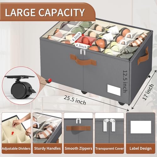 Foyego 2 Pack Shoe Organizer for Closet, Shoe Storage - Image 3