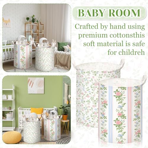CroBlissful 2 Pcs Laundry Basket Coquette Storage Basket - Image 4