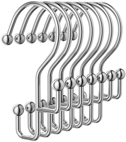 Goowin Shower Curtain Hooks, Anti-drop Metal Shower Curtain Rings Hooks by Goowin