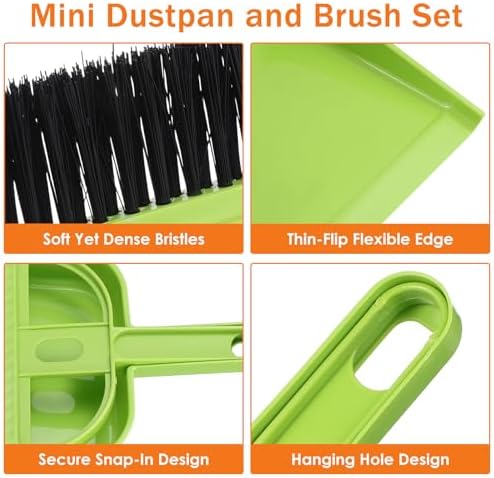 SEWACC 12 Sets Mini Hand Broom and Dustpan Set Small Cleaning Brush and Shovel - Image 5