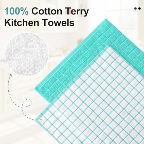 Homaxy Large Premium Cotton Kitchen Towels 16"x 28", 8 Pack - Image 2