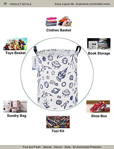 Round collapsible Large Space Rocket Laundry Hamper - Image 3