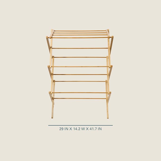 Gibson Home Riverrun Foldable Bamboo Drying Rack - Image 2