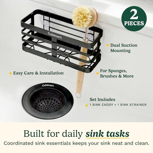Cuisinart Sink Drain Strainer & Suction Cup Sponge Holder, 2-Piece Set - Image 2
