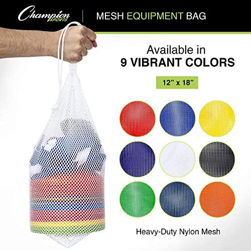 Champion Sports Mesh Equipment Bag – Heavy-Duty Nylon Drawstring Bag - Image 2
