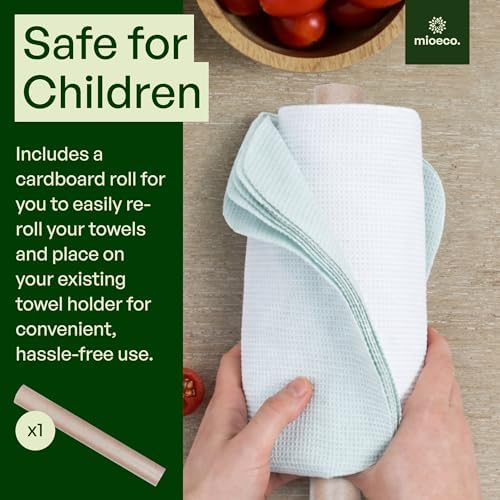 mioeco 24 Pack Reusable Kitchen Paper Towels, Organic Cleaning Cloths - Image 5