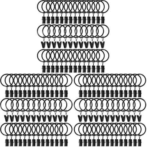 120 Pack Curtain Rings with Clips, Drapery Clips with Rings, Drapes Rings 1.26 by AMZSEVEN