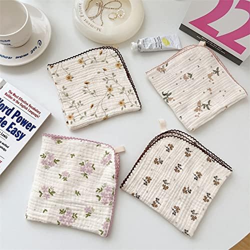 BuLuTu Vintage Floral Dish Cleaning Cloths Muslin Tea Towels 4Pcs - Image 3
