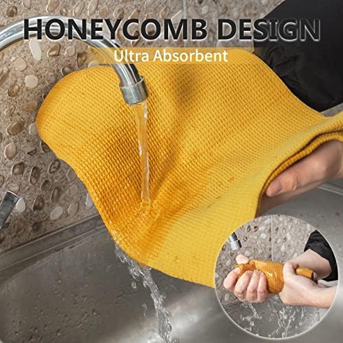 QUILTINA Dish Towels Set, 100% Cotton Waffle Weave Kitchen Towels 6 Pack - Image 3