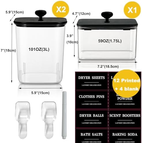 3 Pack Laundry Pods Container & Dryer Sheet Holder - Image 2