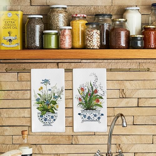 Chinoiserie Floral Kitchen Towels Set of 2 - Image 2