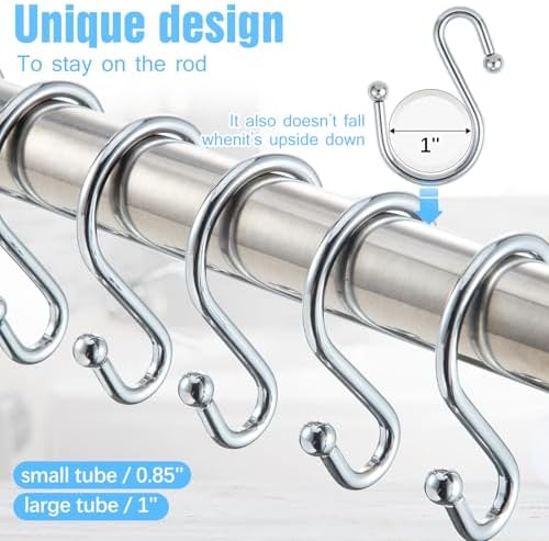 Shower Curtain Hooks, Metal Shower Hooks - Image 4