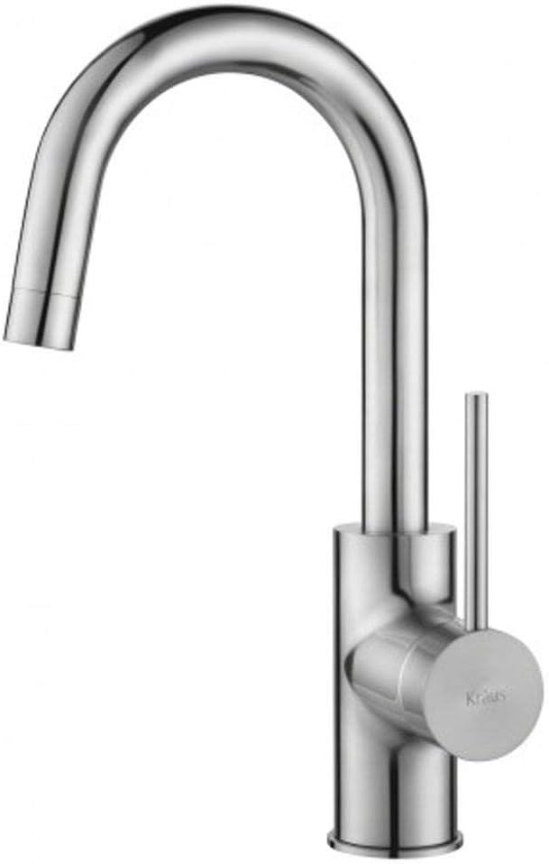 KRAUS Spot Free Oletto Single Handle Kitchen Bar Faucet in All-Brite Stainless by Unknown