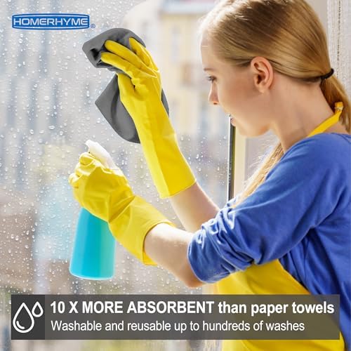 Microfiber Cleaning Cloth, 12 Pack Grey Cleaning Rags, Reusable Microfiber - Image 4