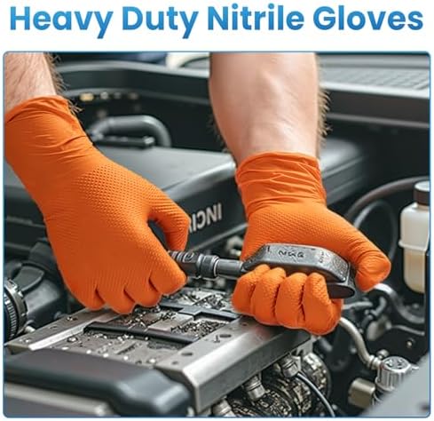 Borje Orange 8 Mil Nitrile Disposable Gloves - Image 6
