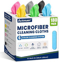 180 Pack Microfiber Cleaning Cloths, 6 Color Box, Reusable Rags by Unknown